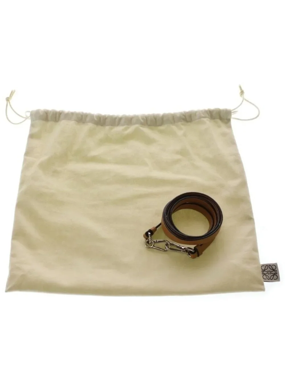Loewe Missy Small 2-Way Shoulder Bag Ivory Camel Leather Silver